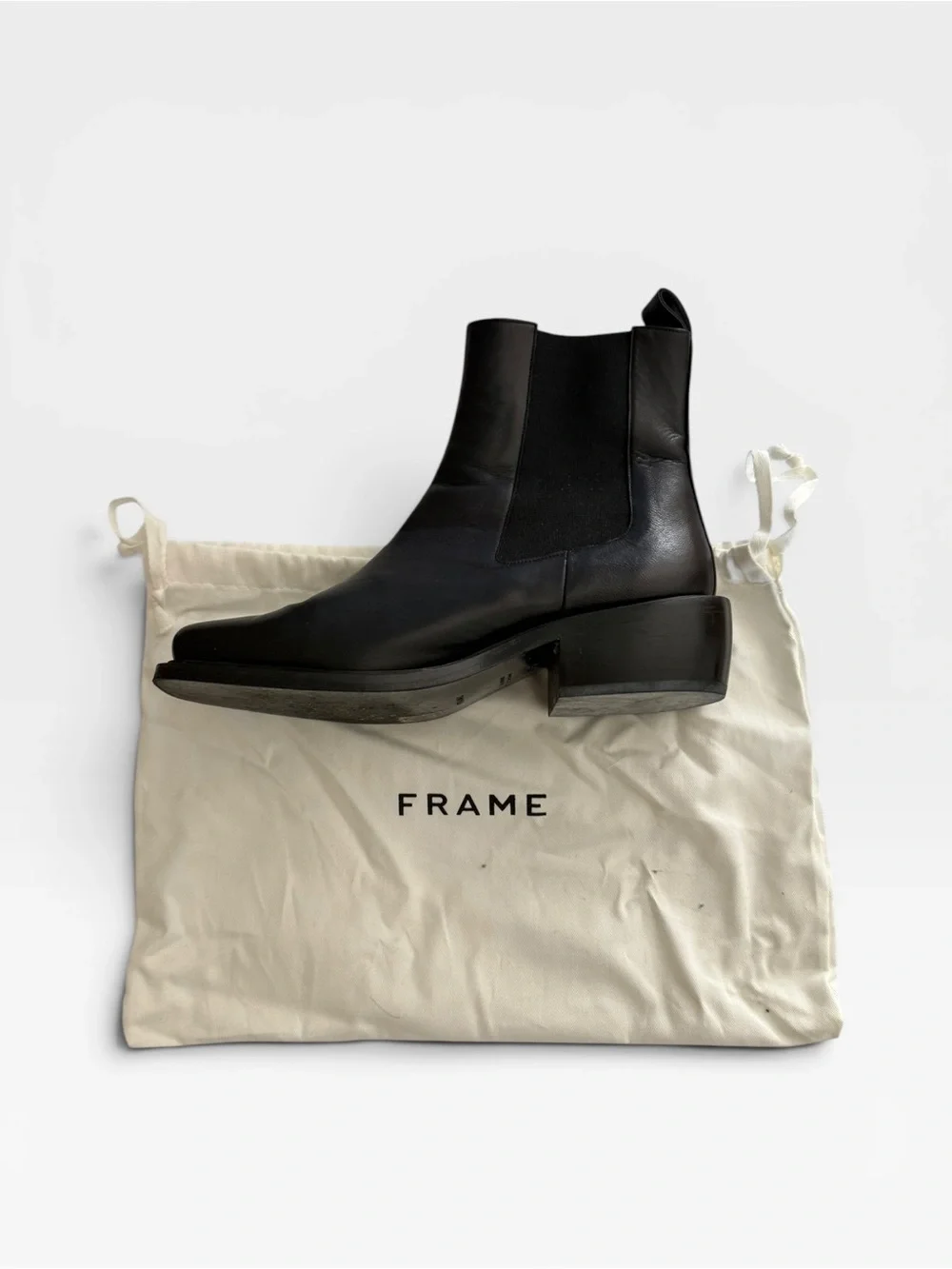 Frame Black Leather Chelsea Boots